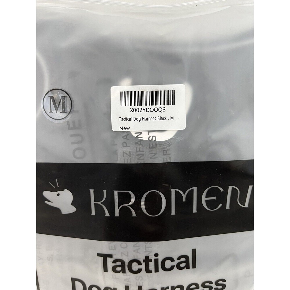 KROMEN TACTICAL DOG HARNESS SZ M Medium Black Brand NEW Comfortable Wearing - Picture 11 of 11
